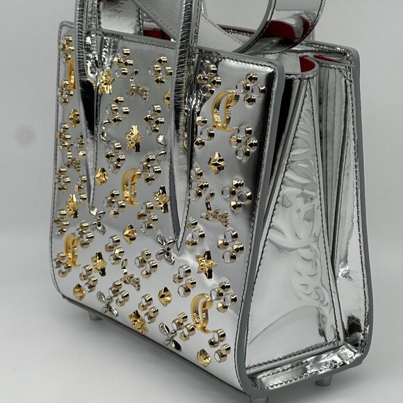 Christian Louboutin PALOMA Loubinthesky Spiked Metallic Crossbody Tote Bag - Picture 6 of 16